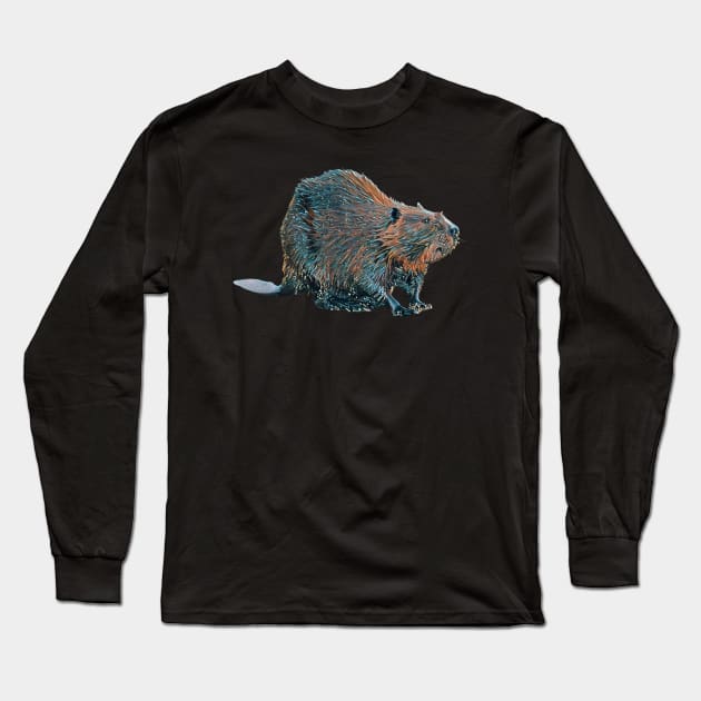 Beaver - Woodland Themed Kids Room, Funny Gifts For Forester, Cute Animals Long Sleeve T-Shirt by Shirtsmania